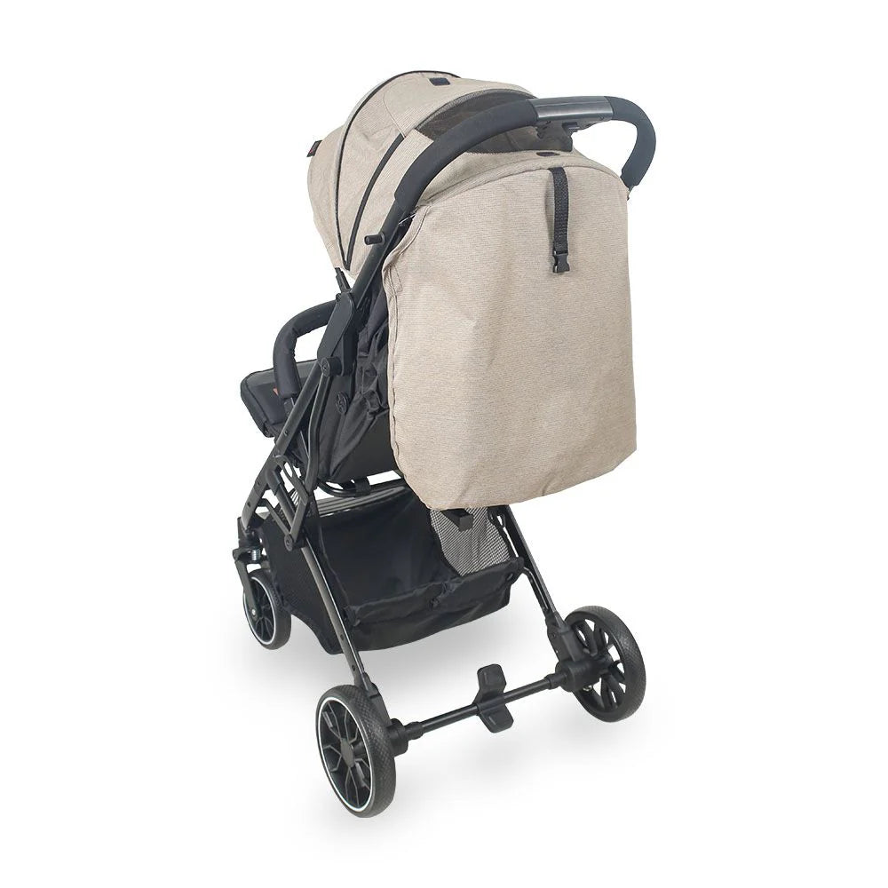 Baby Stroller Beige – Compact Fold & Revolving Wheels