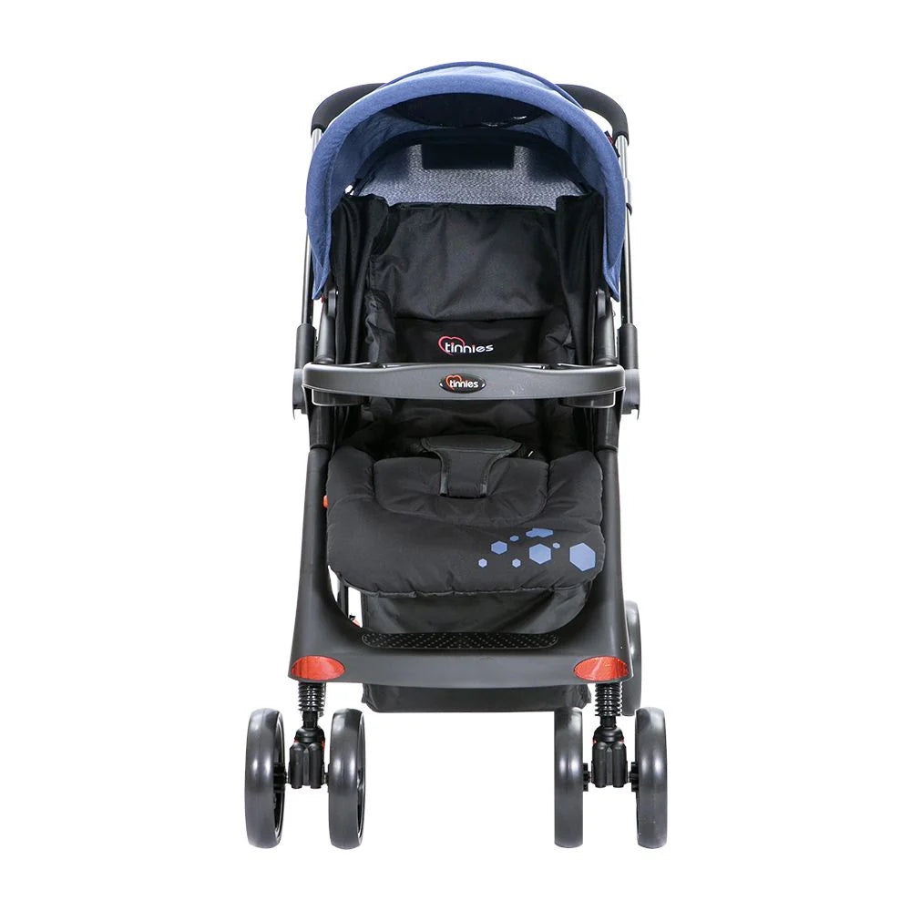 Baby Stroller Black – 3-Level Seat Adjustment & Cup Holders