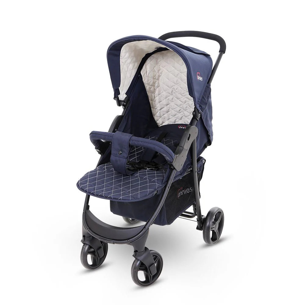 Baby Stroller Blue – 4-Level Seat Adjustment & 5-Point Harness