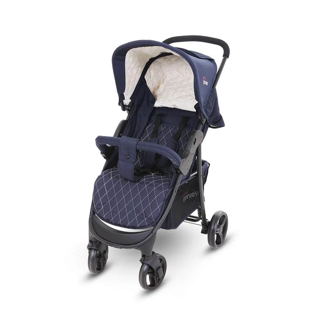 Baby Stroller Blue – 4-Level Seat Adjustment & 5-Point Harness