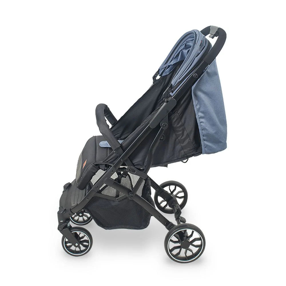 Baby Stroller Blue – Compact Fold & Revolving Wheels