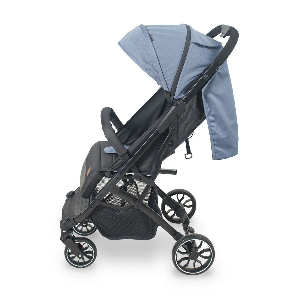 Baby Stroller Blue – Compact Fold & Revolving Wheels
