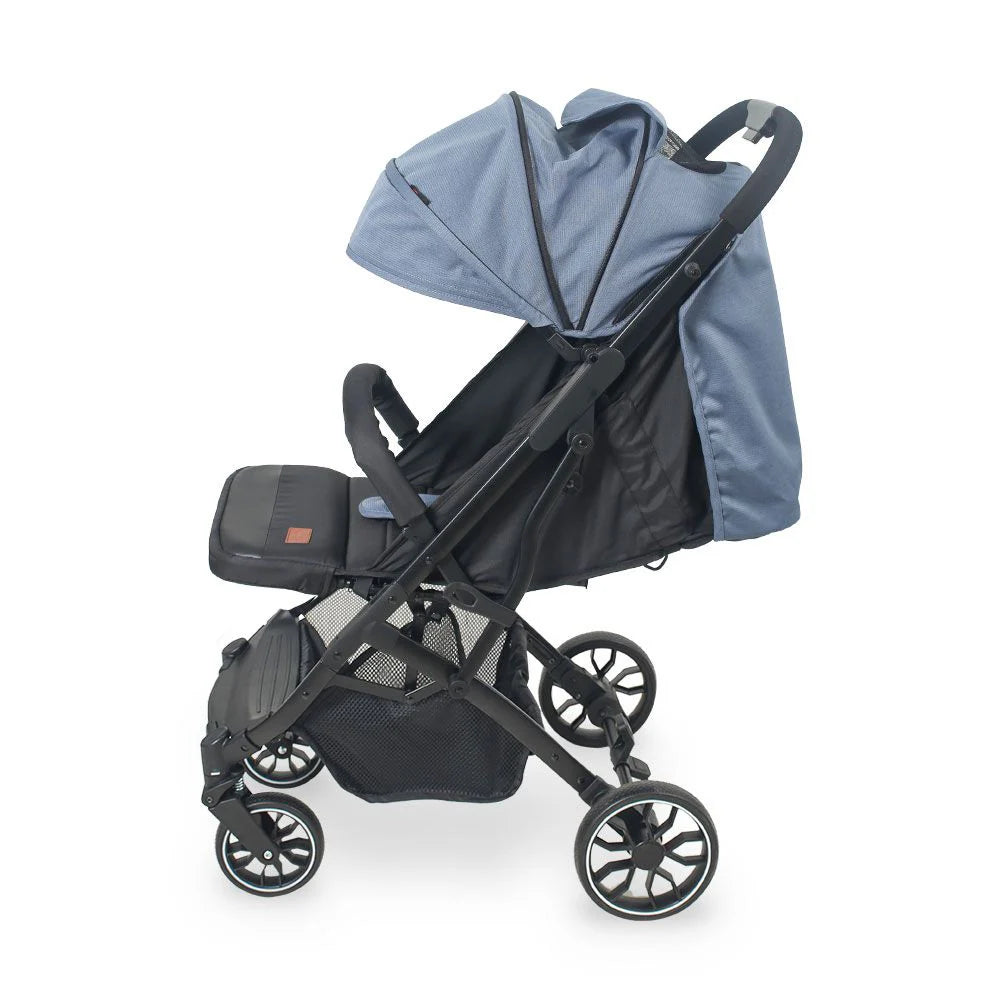 Baby Stroller Blue – Compact Fold & Revolving Wheels