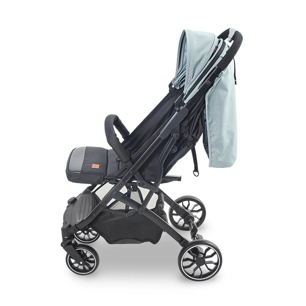Baby Stroller Green – Compact Fold & Revolving Wheels