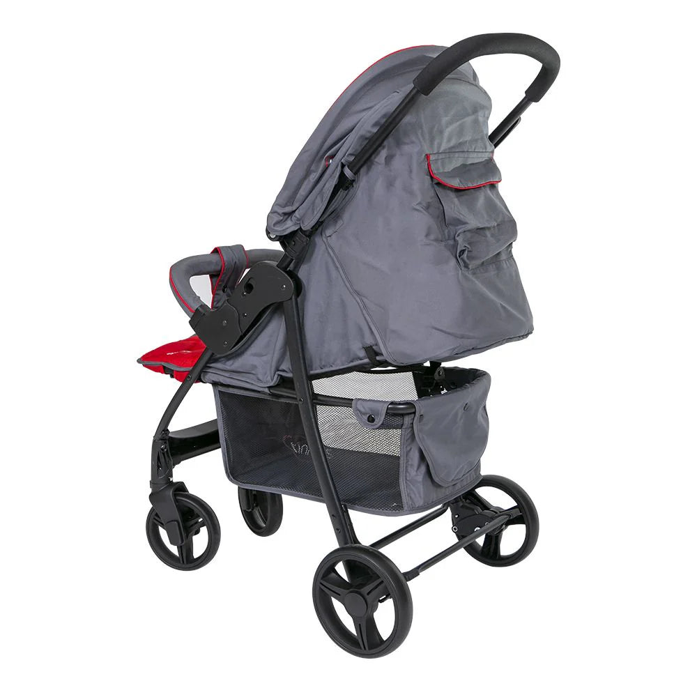 Baby Stroller Red – 4-Level Seat Adjustment & 5-Point Harness