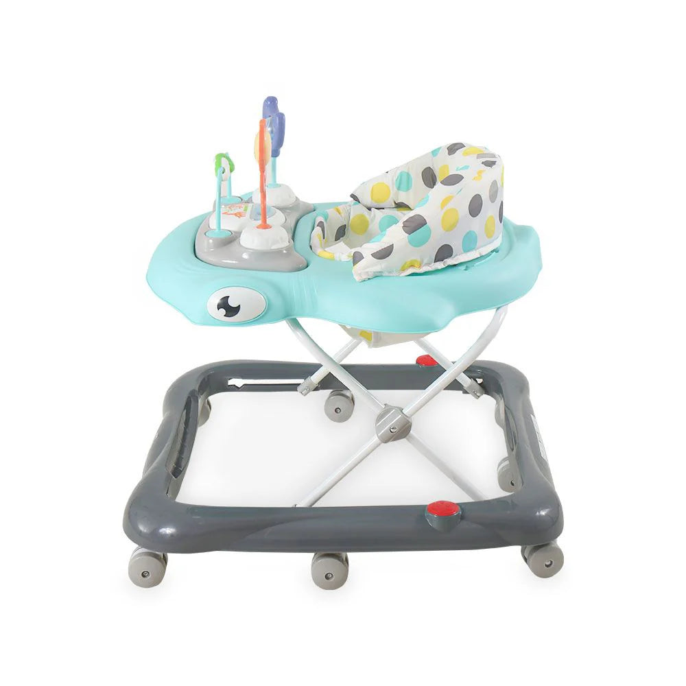 Baby Walker Blue – 8 Wheel – Padded Seat & Toy Tray