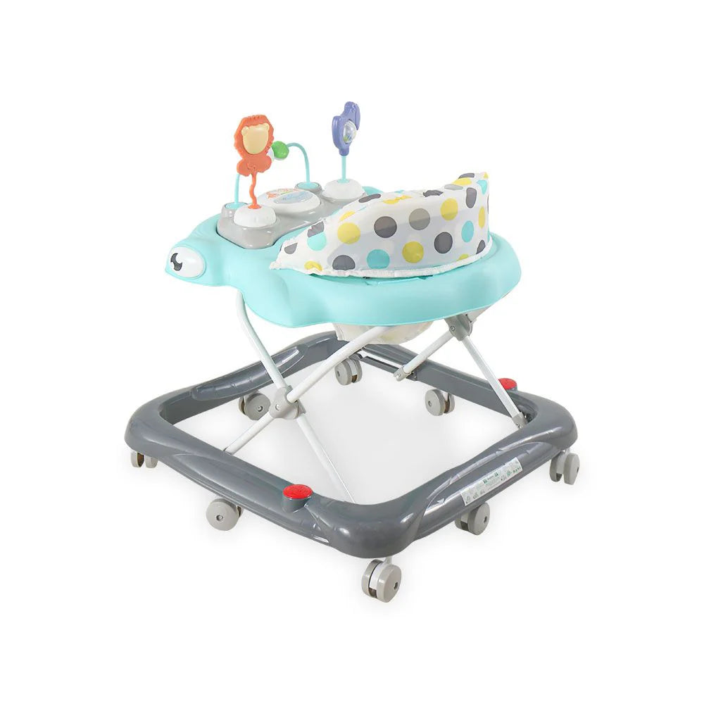 Baby Walker Blue – 8 Wheel – Padded Seat & Toy Tray