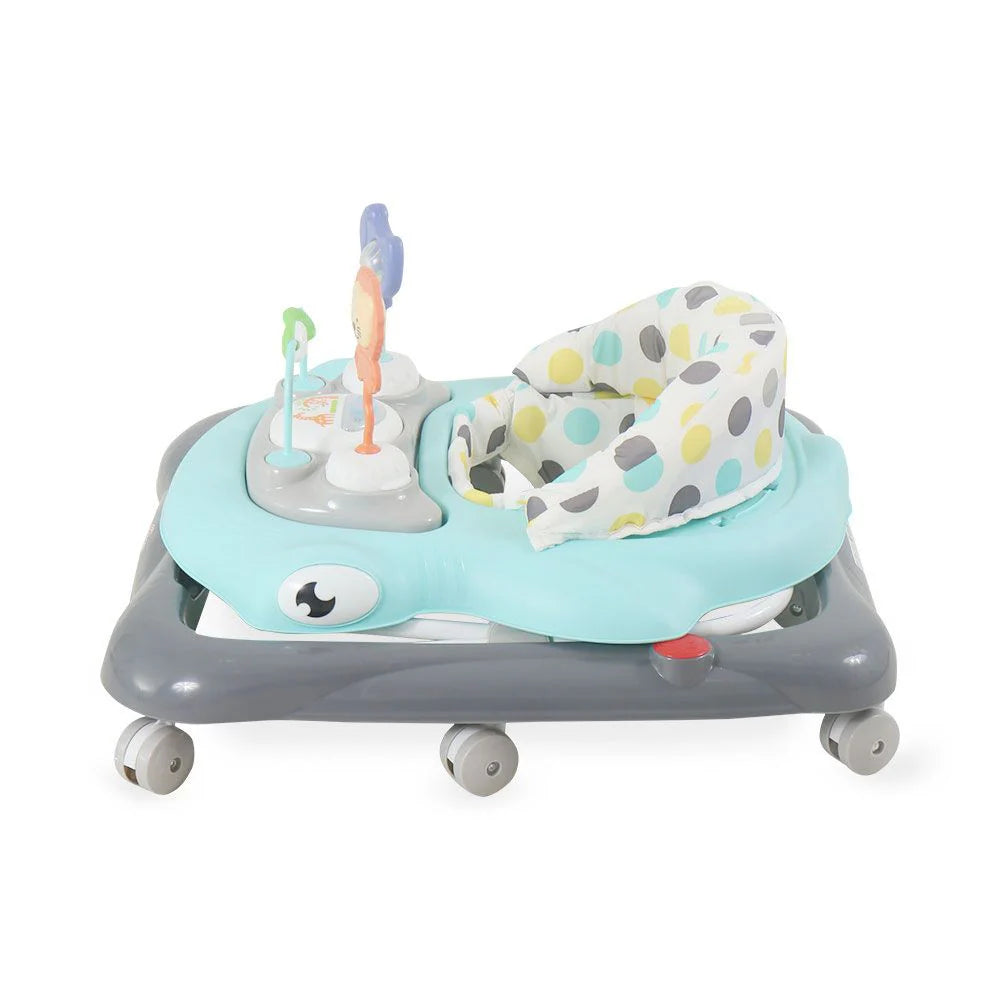 Baby Walker Blue – 8 Wheel – Padded Seat & Toy Tray