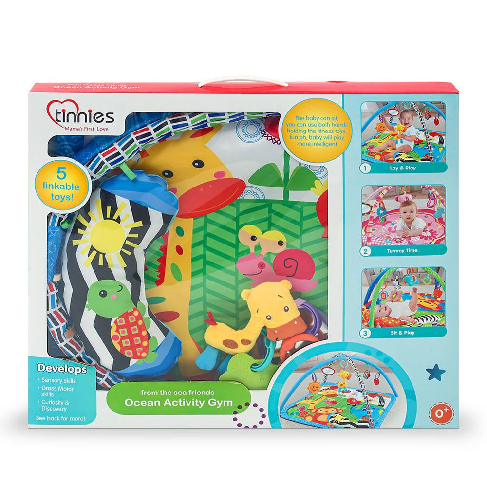 Green Baby Play Mat – Linkable Toys (0–12 Months)