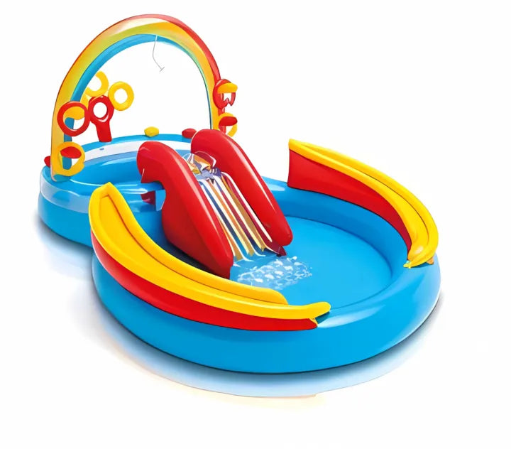 INTEX Inflatable 117X76X53 Rainbow Play Center – 9 Foot 9 Inch × 6 Foot 4 Inch × 4 Foot 5 Inch