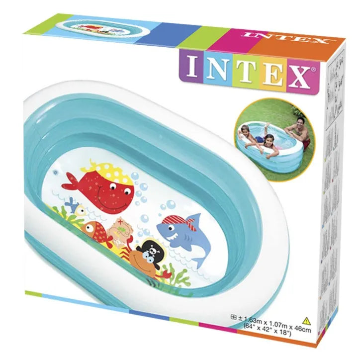 INTEX Inflatable 64X42X18 Ahoy Pirate Friends Pool – 5 Foot 4 Inch × 3 Foot 6 Inch × 1 Foot 6 Inch