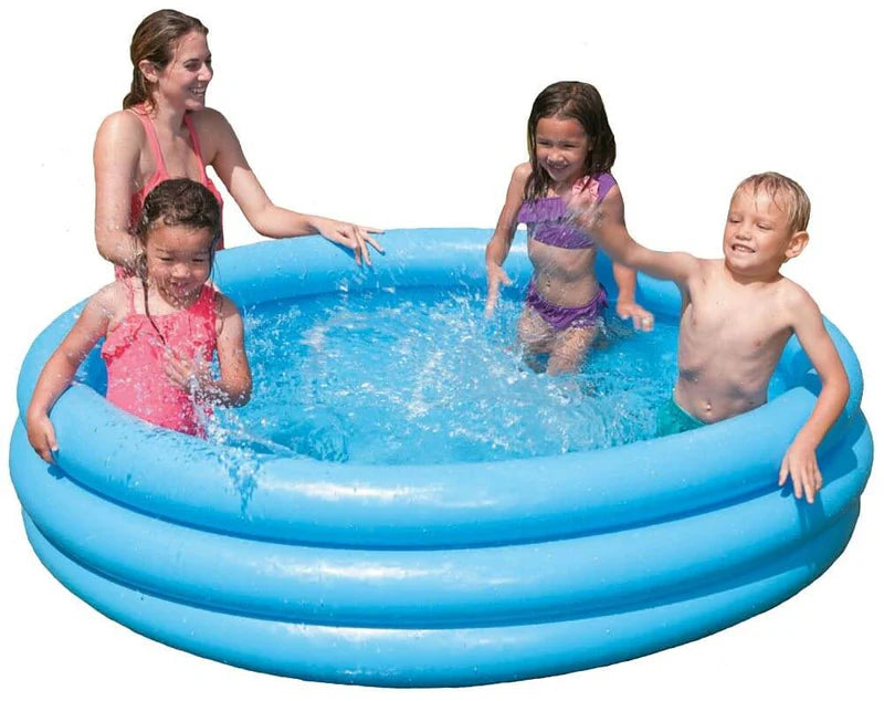 INTEX Inflatable 66X15 Crystal Blue Pool – 5 Foot 6 Inch Wide × 1 Foot 3 Inch Deep