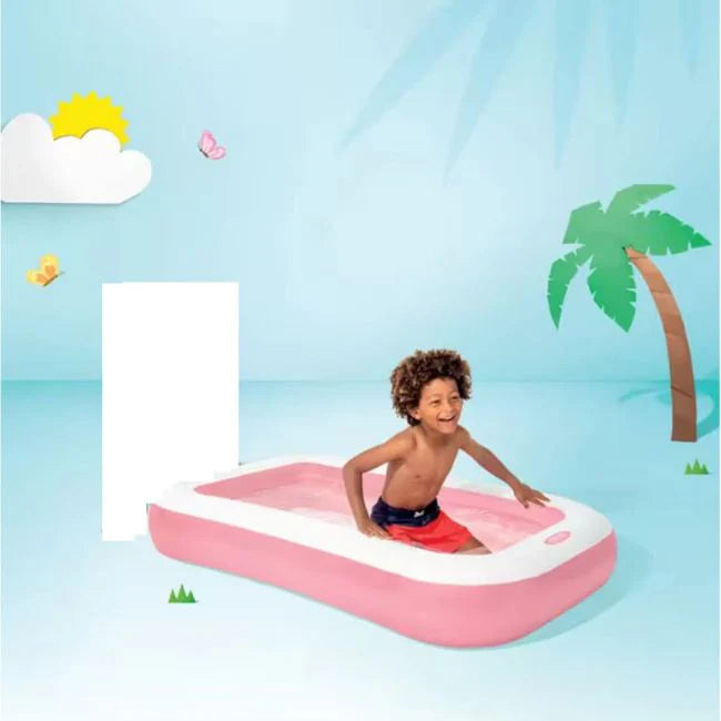 INTEX Inflatable 66X40X10 Pink Rectangular Pool – 5 Foot 6 Inch × 3 Foot 4 Inch × 10 Inch