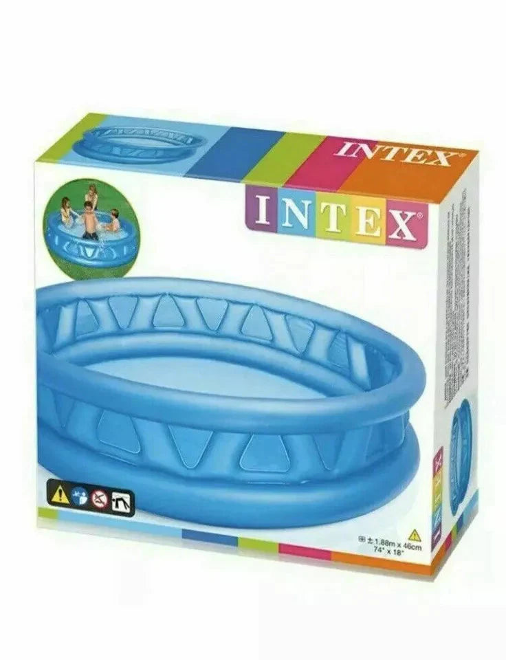 INTEX Inflatable 74X18 Soft Side Pool – 6 Foot 2 Inch Wide × 1 Foot 6 Inch Deep