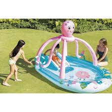 INTEX Inflatable Octopus Fancy Pool – 8 Foot 4 Inch × 8 Foot 4 Inch × 3 Foot 6 Inch