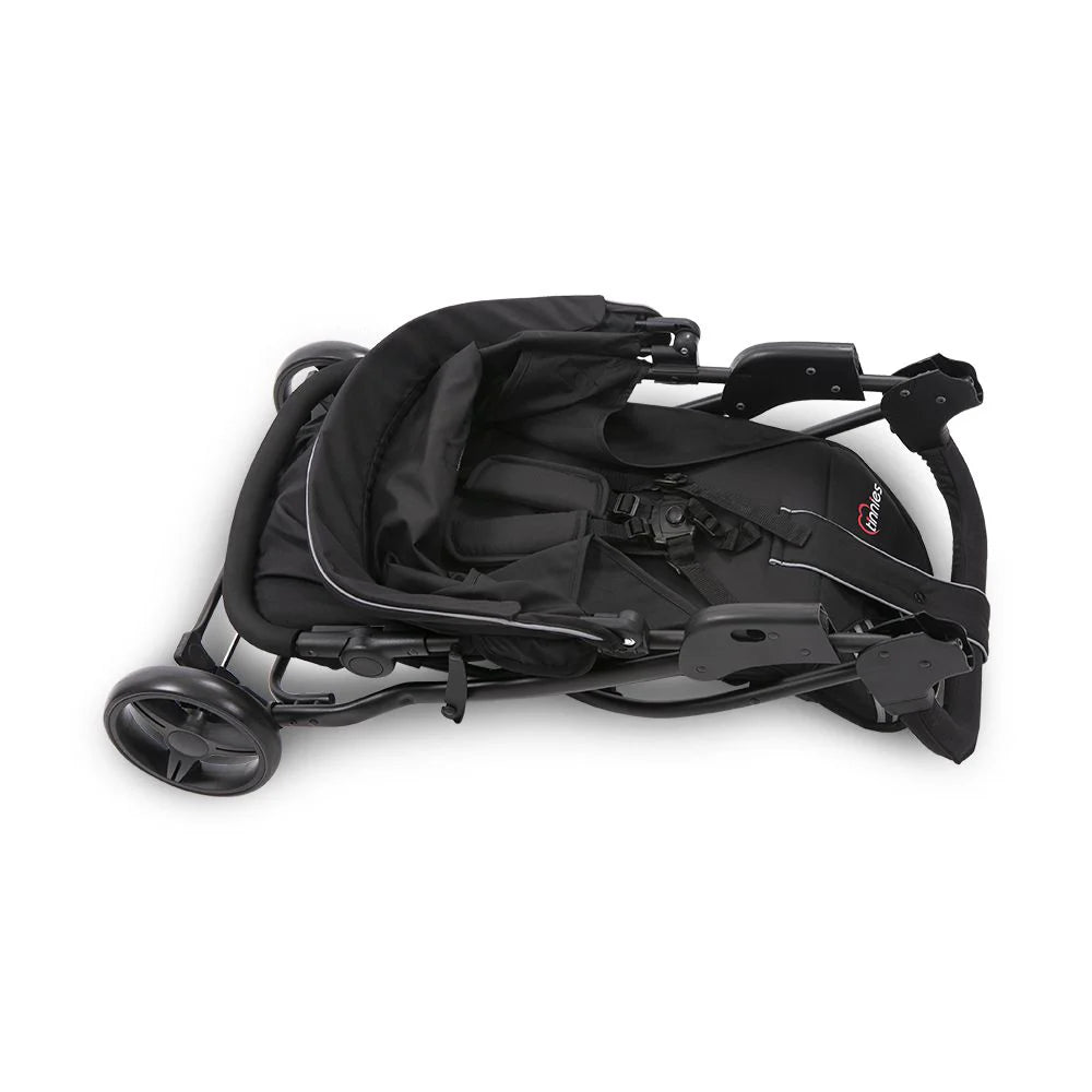 Baby Stroller 3 Wheeler Black – 5-Point Harness & Water Repellent Canopy