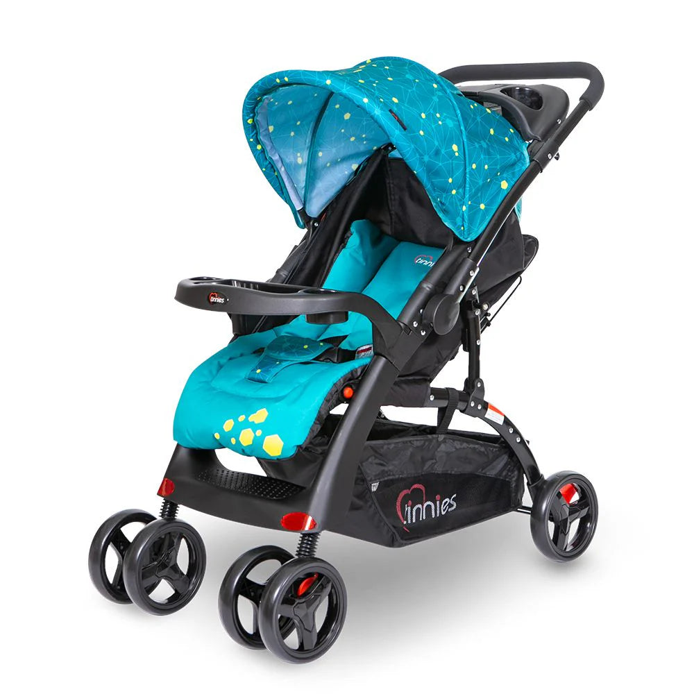 Baby Stroller Acid Blue – 3-Level Seat Adjustment & Cup Holders
