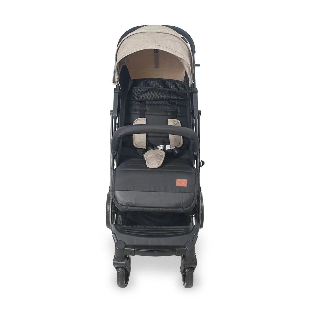 Baby Stroller Beige – Compact Fold & Revolving Wheels