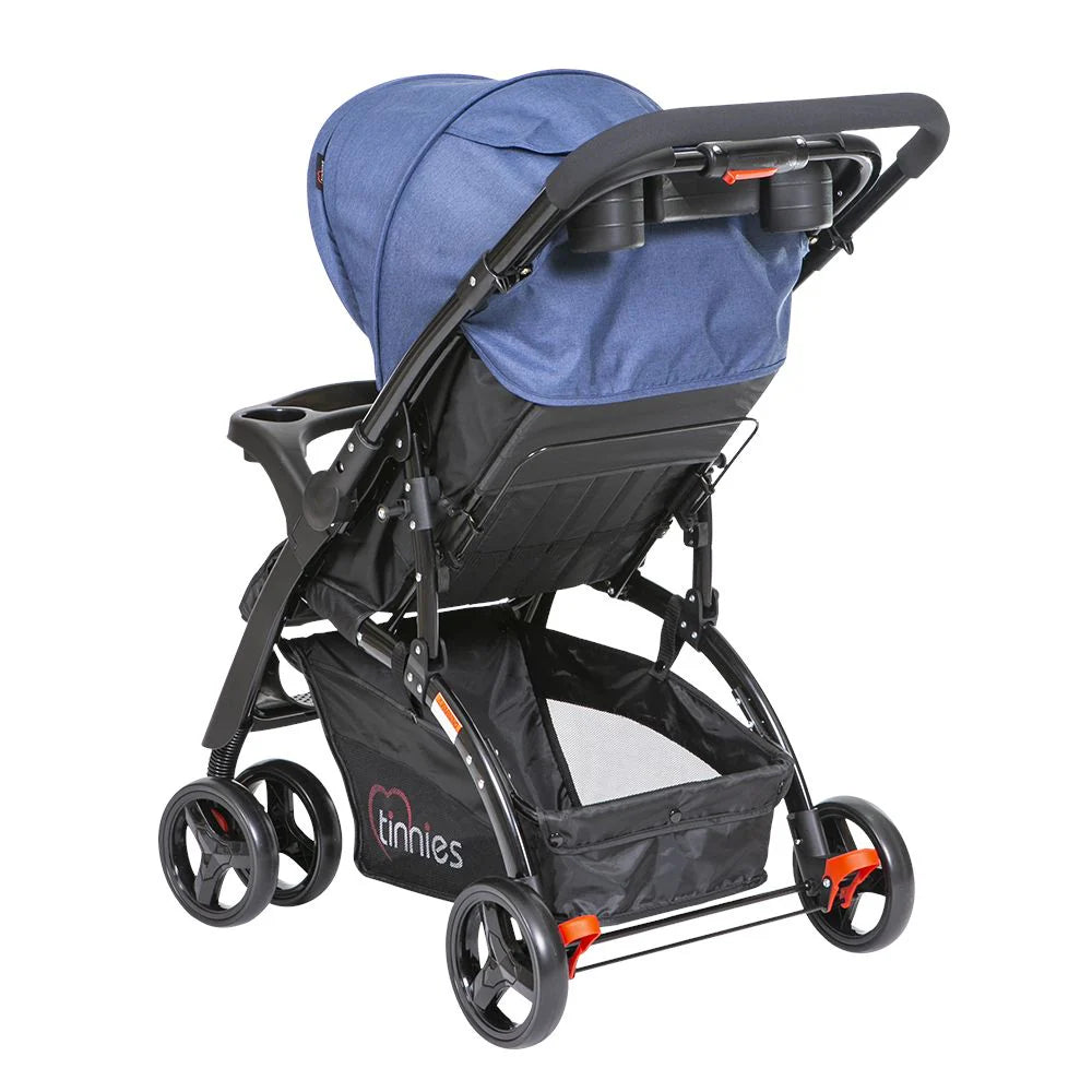 Baby Stroller Black – 3-Level Seat Adjustment & Cup Holders