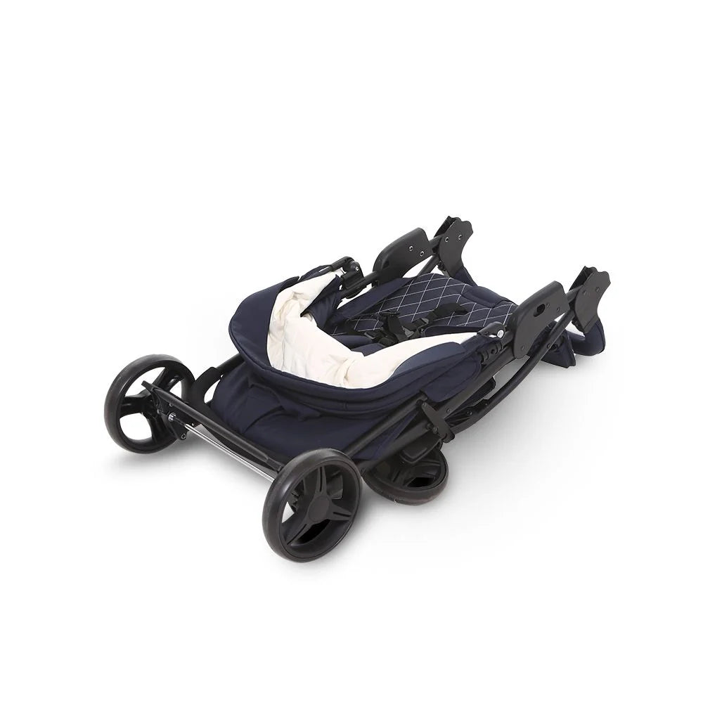 Baby Stroller Blue – 4-Level Seat Adjustment & 5-Point Harness