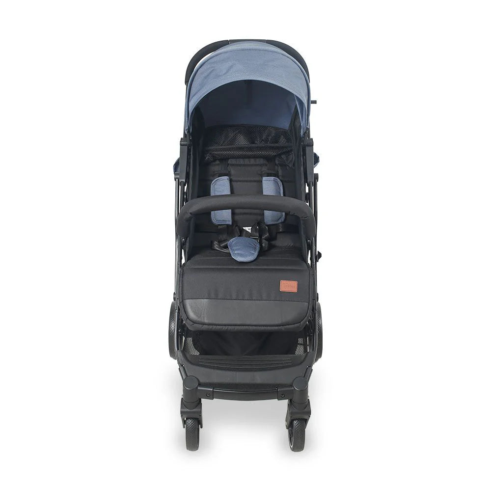Baby Stroller Blue – Compact Fold & Revolving Wheels
