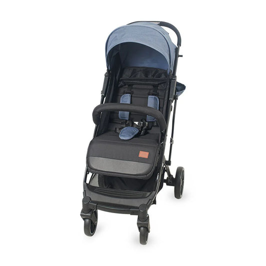 Baby Stroller Blue – Compact Fold & Revolving Wheels
