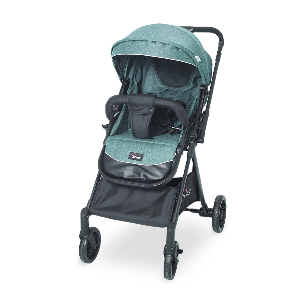Baby Stroller Green – Foldable with Reversible Handle