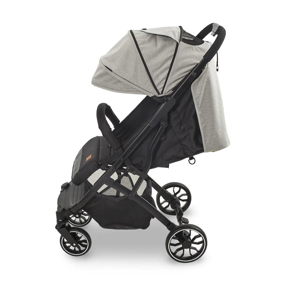 Baby Stroller Grey – Compact Fold & Revolving Wheels