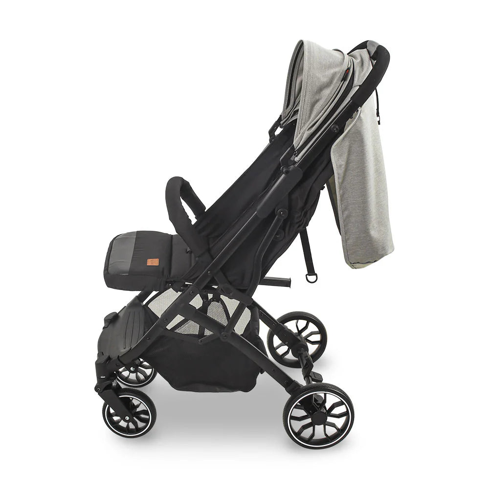 Baby Stroller Grey – Compact Fold & Revolving Wheels