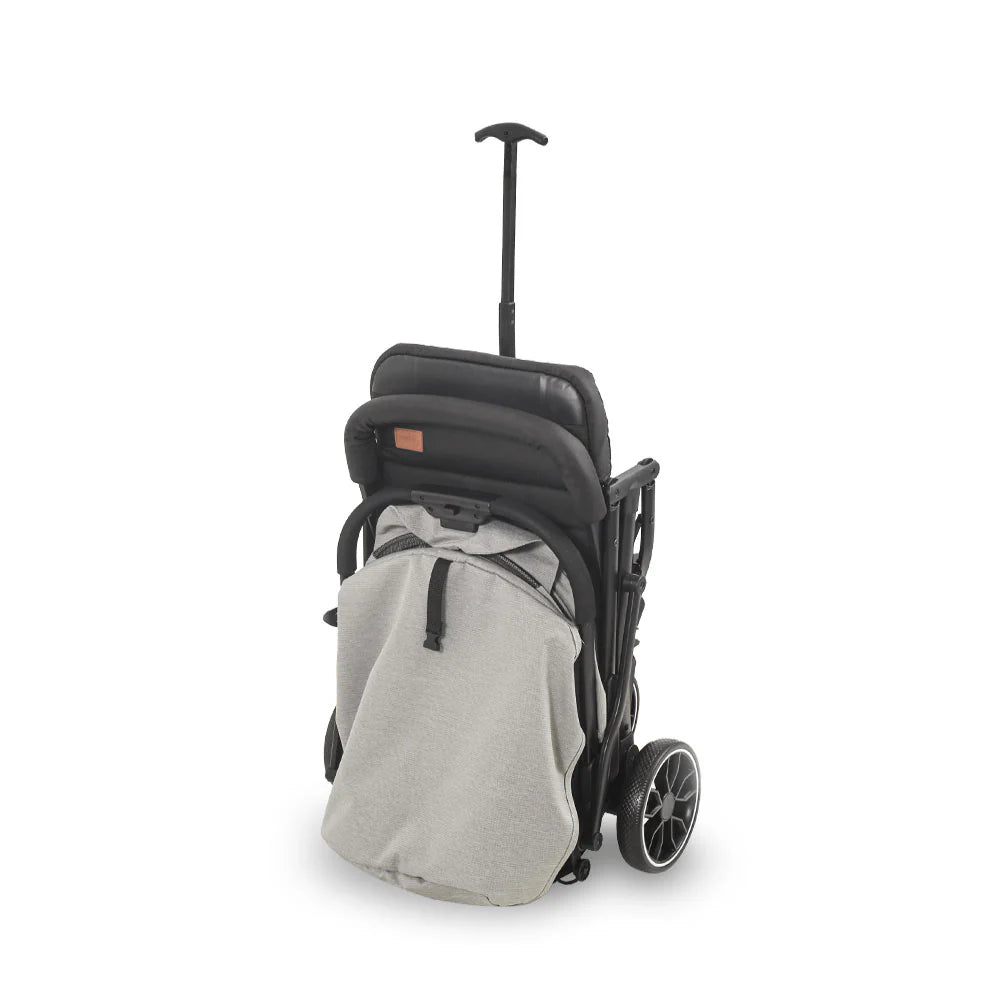 Baby Stroller Grey – Compact Fold & Revolving Wheels