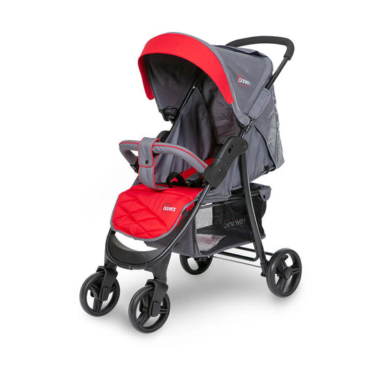 Baby Stroller Red – 4-Level Seat Adjustment & 5-Point Harness