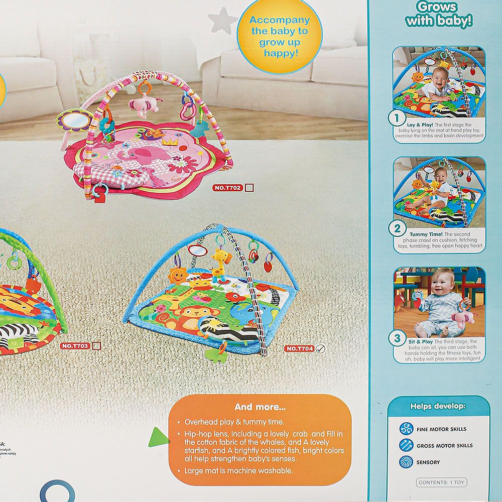 Green Baby Play Mat – Linkable Toys (0–12 Months)