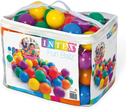 INTEX 8cm Fun Ball Bag – Pack of 100 Colorful Play Balls