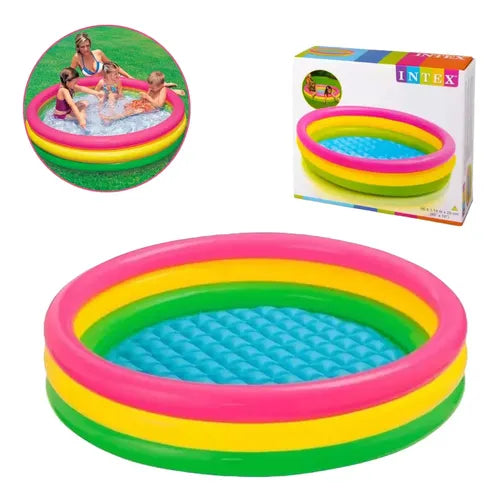 INTEX Inflatable 45X10 Sunset Glow Pool – 3 Foot 9 Inch Wide × 10 Inch Deep
