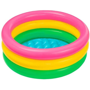 INTEX Inflatable 3 Ring Swimming Pool – 2 Foot Wide × 10 Inch Deep