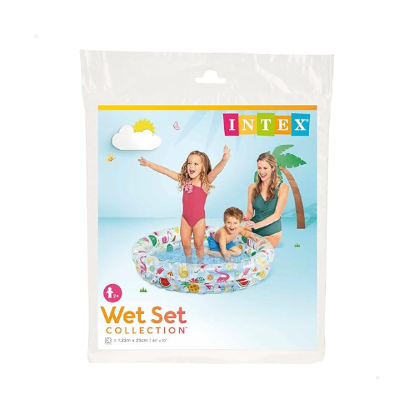 INTEX Inflatable 48X10 Fruity Pool in Bag – 4 Foot Wide × 10 Inch Deep