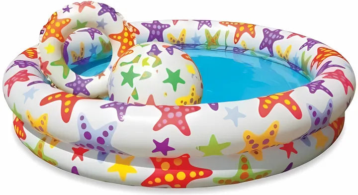 INTEX Inflatable 48X10 Pool with Ball & Ring – 4 Foot Wide × 10 Inch Deep