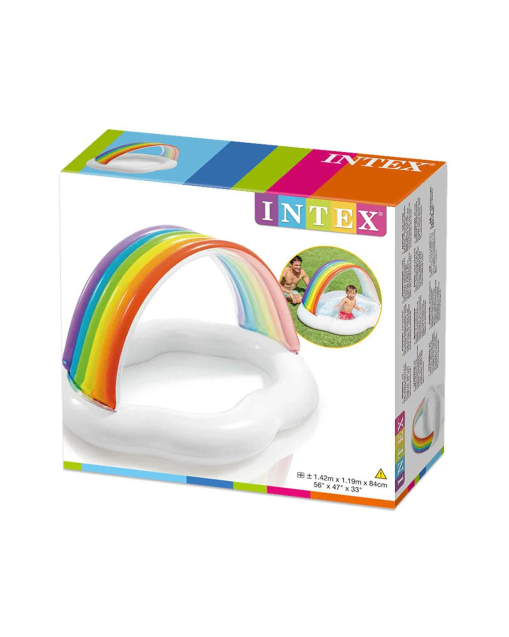 INTEX Inflatable 56X47X35 Rainbow Pool – 4 Foot 8 Inch × 3 Foot 11 Inch × 2 Foot 11 Inch