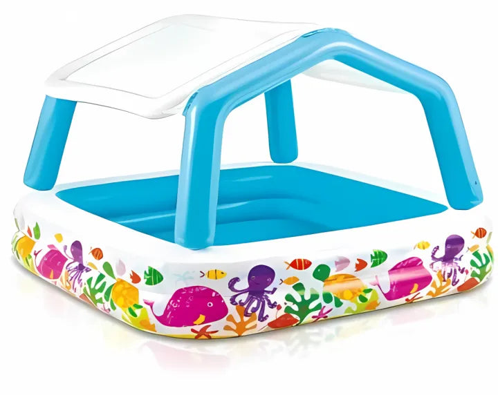 INTEX Inflatable 62X62X48 Sun Shade Pool – 5 Foot 2 Inch × 5 Foot 2 Inch × 4 Foot