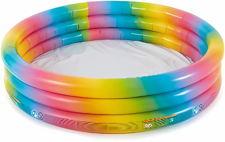 INTEX Inflatable 66X15 Rainbow Ombre Pool – 5 Foot 6 Inch Wide × 1 Foot 3 Inch Deep