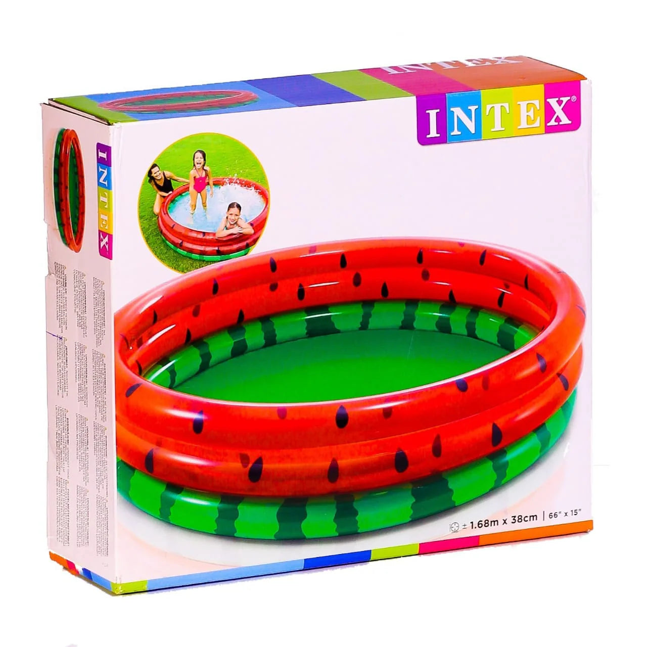 INTEX Inflatable 66X15 Watermelon Pool – 5 Foot 6 Inch Wide × 1 Foot 3 Inch Deep