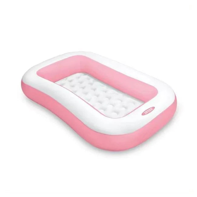 INTEX Inflatable 66X40X10 Pink Rectangular Pool – 5 Foot 6 Inch × 3 Foot 4 Inch × 10 Inch