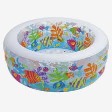 INTEX Inflatable 75X70X24 Ocean Reef Pool – 6 Foot 3 Inch × 5 Foot 10 Inch × 2 Foot
