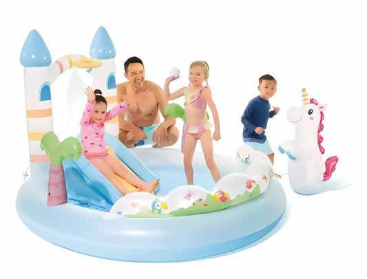 INTEX Inflatable 78X71X50 Unicorn Land Pool – 6 Foot 6 Inch × 5 Foot 11 Inch × 4 Foot 2 Inch