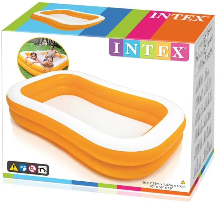 INTEX Inflatable 90X60X19 Mandarin Pool – 7 Foot 6 Inch × 5 Foot × 1 Foot 7 Inch