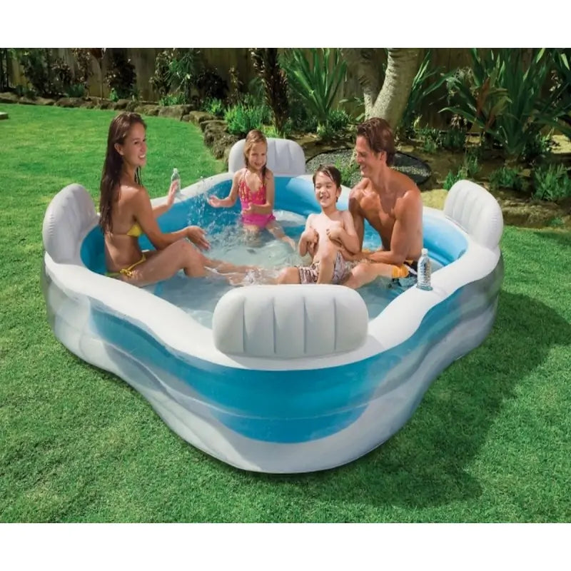 INTEX Inflatable 90X86X31 Family Swim Center Pool – 7 Foot 6 Inch × 7 Foot 2 Inch × 2 Foot 7 Inch