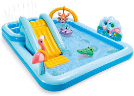 INTEX Inflatable Dino Adventure Slide Pool – 10 Foot × 7 Foot 4 Inch × 3 Foot 8 Inch