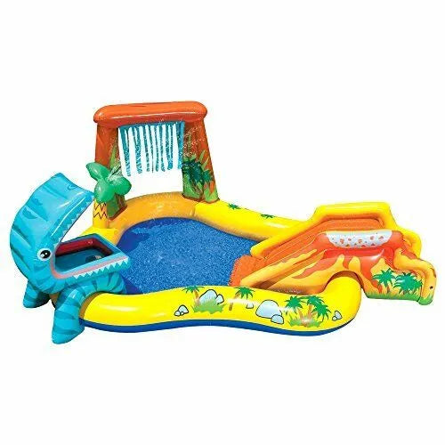 INTEX Inflatable Dino Park Play Center Pool – 9 Foot 11 Inch × 7 Foot 6 Inch × 3 Foot 8 Inch