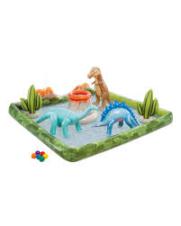 INTEX Inflatable Jurassic World Pool – 9 Foot 11 Inch × 7 Foot 6 Inch × 3 Foot 8 Inch