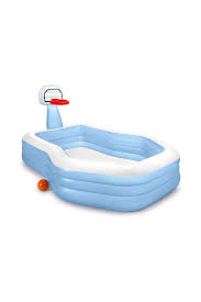 INTEX Inflatable Swim Center Shootin Hoops Pool – 8 Foot 4 Inch × 5 Foot 10 Inch × 1 Foot 10 Inch